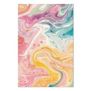 Tableau - Colorful Chaos - Dynamic Shapes in Shades of Pink Yellow and Blue