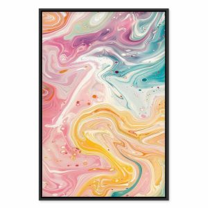 Tableau - Colorful Chaos - Dynamic Shapes in Shades of Pink Yellow and Blue