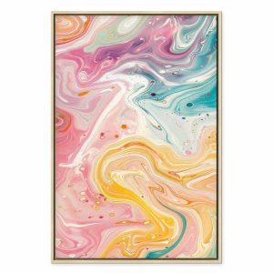 Tableau - Colorful Chaos - Dynamic Shapes in Shades of Pink Yellow and Blue
