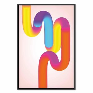 Tableau - Colorful Turns - Dynamic Composition in Shades of Yellow Pink and Blue