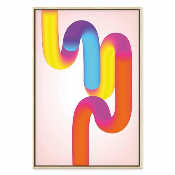 Tableau - Colorful Turns - Dynamic Composition in Shades of Yellow Pink and Blue