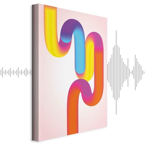 Tableau - Colorful Turns - Dynamic Composition in Shades of Yellow Pink and Blue