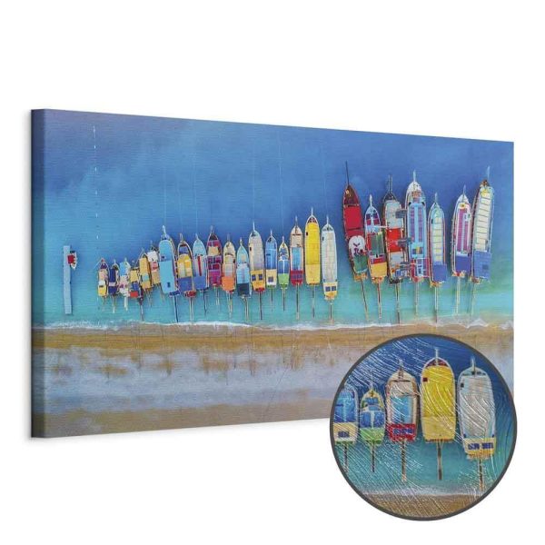 Tableau - Colourful Boats (1 Part) Narrow