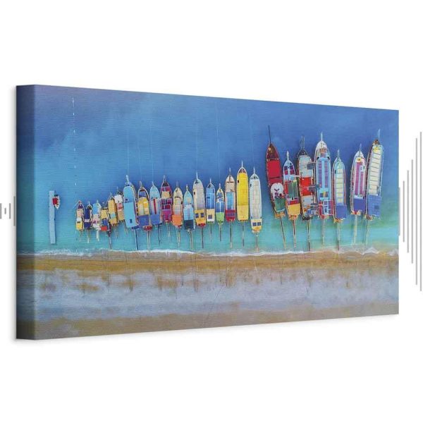 Tableau - Colourful Boats (1 Part) Narrow Tableau - Colourful Boats (1 Part) Narrow