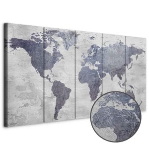 Tableau - Concrete World Map (5 Parts) Narrow