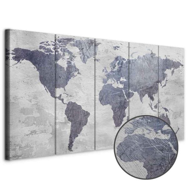 Tableau - Concrete World Map (5 Parts) Narrow