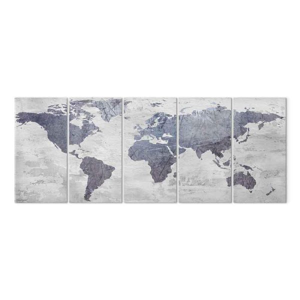 Tableau - Concrete World Map (5 Parts) Narrow