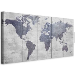 Tableau - Concrete World Map (5 Parts) Narrow