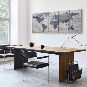 Tableau - Concrete World Map (5 Parts) Narrow