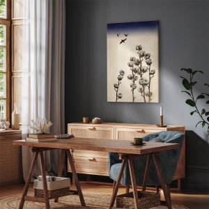 Tableau - Cotton Branches (1 Part) Vertical