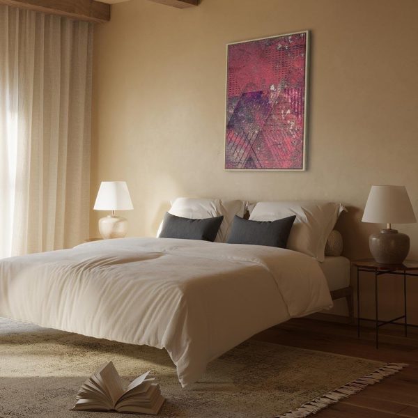 Tableau - Crimson Abstraction (1 Part) Vertical