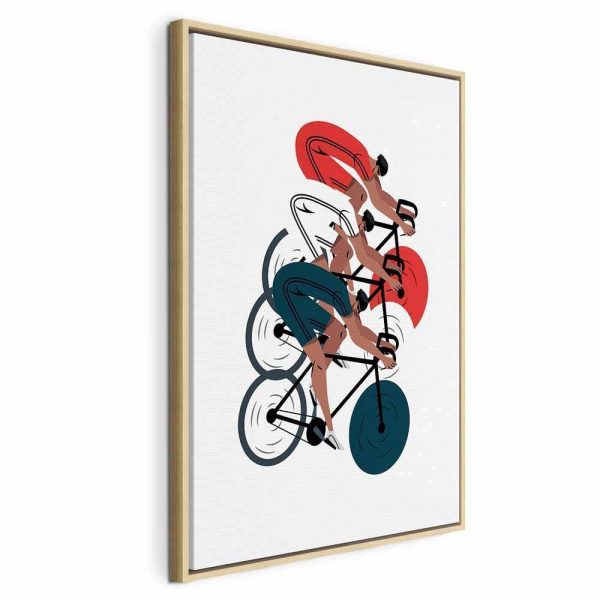 Tableau - Cycling Race Competitors on a Light Background - Illustration