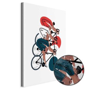 Tableau - Cycling Race Competitors on a Light Background - Illustration