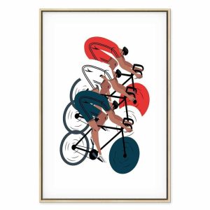 Tableau - Cycling Race Competitors on a Light Background - Illustration