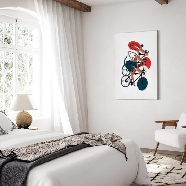 Tableau - Cycling Race Competitors on a Light Background - Illustration