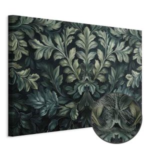 Tableau - Dark Green Victorian Leaves: Botanical Carved Composition