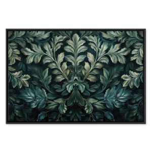 Tableau - Dark Green Victorian Leaves: Botanical Carved Composition