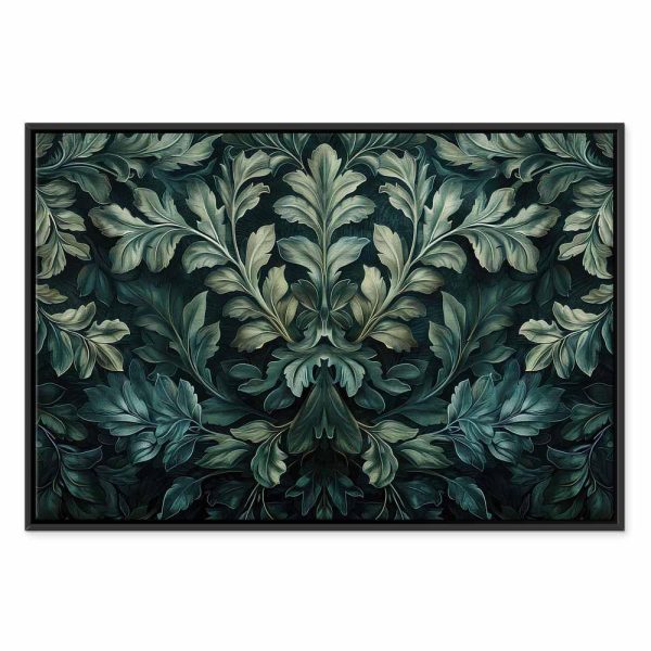 Tableau - Dark Green Victorian Leaves: Botanical Carved Composition