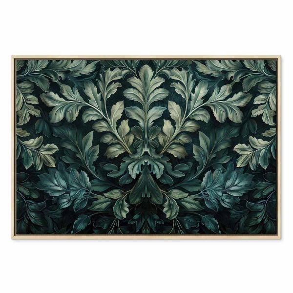 Tableau - Dark Green Victorian Leaves: Botanical Carved Composition