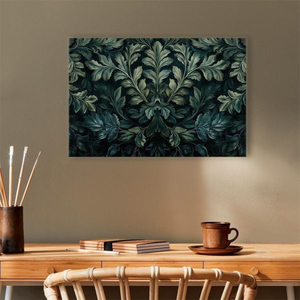 Tableau - Dark Green Victorian Leaves: Botanical Carved Composition