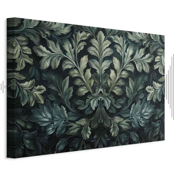 Tableau - Dark Green Victorian Leaves: Botanical Carved Composition