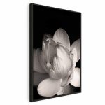 Tableau - Delicacy of Petals in Nature (1-part) - Flower in Black and White