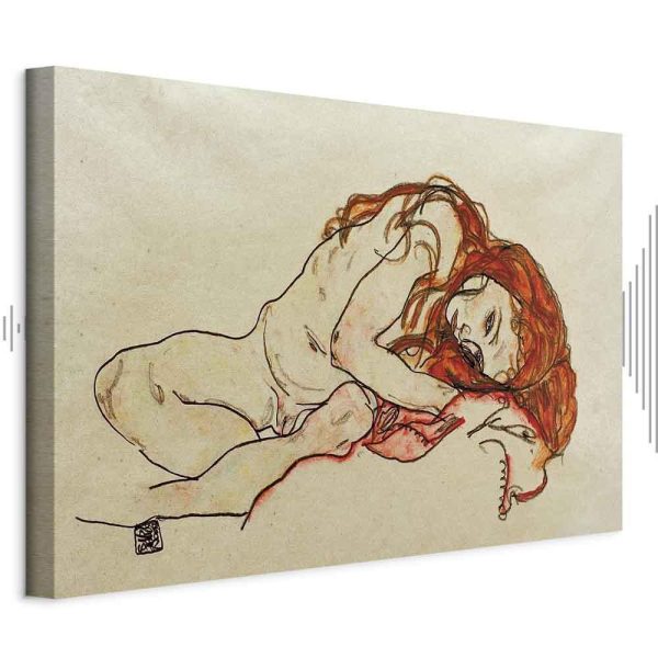 Tableau - Egon Schiele – Crouched Girl With Bowed Head Tableau - Egon Schiele – Crouched Girl With Bowed Head