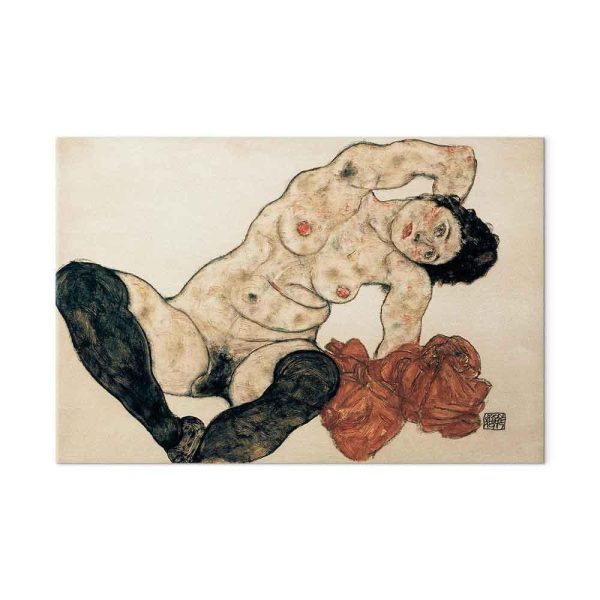 Tableau - Egon Schiele – Liegender Akt mit gelbem Handtuch