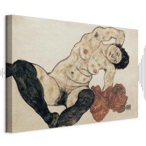 Tableau - Egon Schiele – Liegender Akt mit gelbem Handtuch