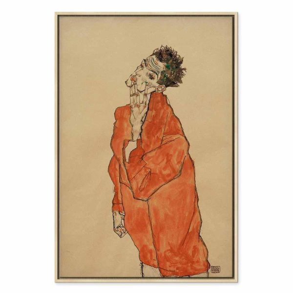 Tableau - Egon Schiele – Self-Portrait (Man in Orange Jacket)