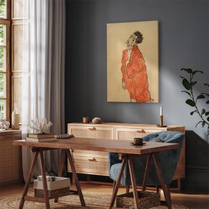 Tableau - Egon Schiele – Self-Portrait (Man in Orange Jacket)