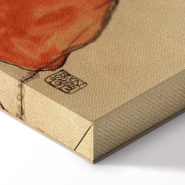 Tableau - Egon Schiele – Self-Portrait (Man in Orange Jacket)