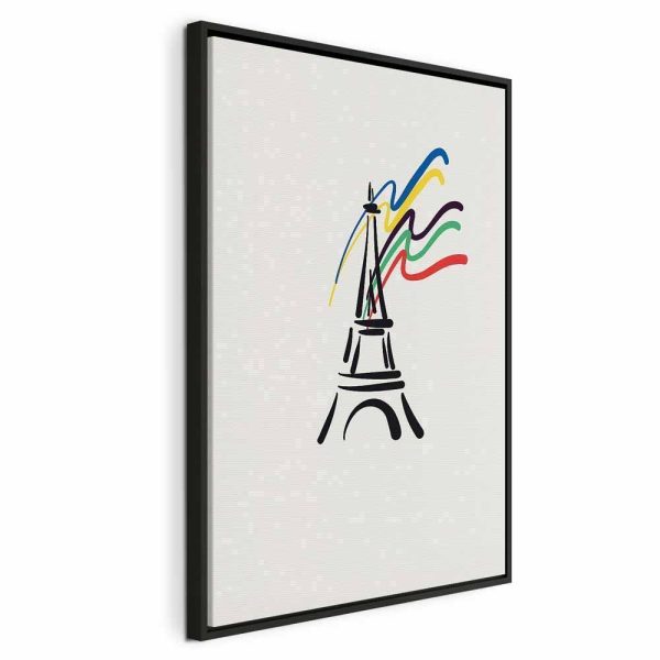 Tableau - Eiffel Tower and Colorful Ribbons