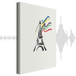 Tableau - Eiffel Tower and Colorful Ribbons