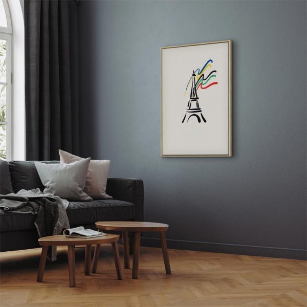 Tableau - Eiffel Tower and Colorful Ribbons