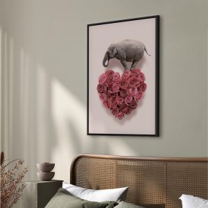 Tableau - Elephant Lover (1-part) - Elephant Amid Pink Flowers