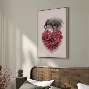 Tableau - Elephant Lover (1-part) - Elephant Amid Pink Flowers