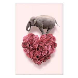 Tableau - Elephant Lover (1-part) - Elephant Amid Pink Flowers