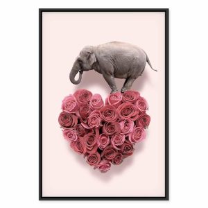 Tableau - Elephant Lover (1-part) - Elephant Amid Pink Flowers