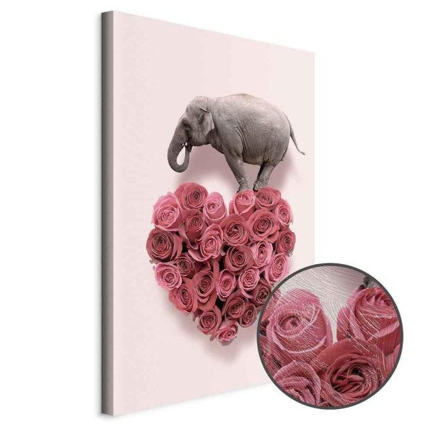Tableau - Elephant Lover (1-part) - Elephant Amid Pink Flowers Tableau - Elephant Lover (1-part) - Elephant Amid Pink Flowers