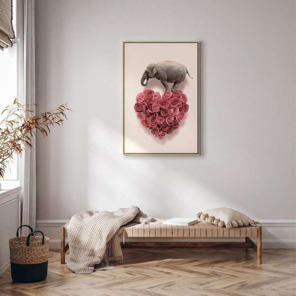 Tableau - Elephant Lover (1-part) - Elephant Amid Pink Flowers