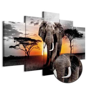 Tableau - Elephant at Sunset