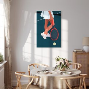 Tableau - Female Tennis Player With a Red Racket on the Court - Graphics