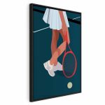 Tableau - Female Tennis Player With a Red Racket on the Court - Graphics