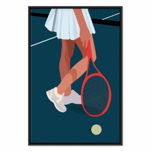 Tableau - Female Tennis Player With a Red Racket on the Court - Graphics