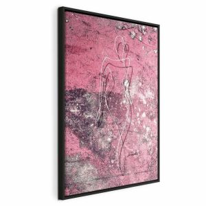 Tableau - Figure on Pink Background (1-part) - Female Silhouette in Marble
