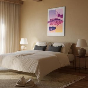 Tableau - Fish in Pastels - Stylized Fish Against Gradient Shapes