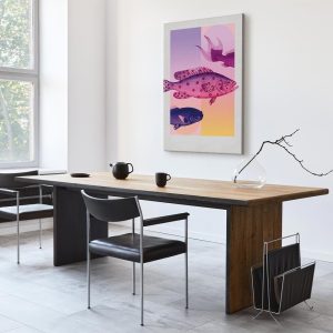 Tableau - Fish in Pastels - Stylized Fish Against Gradient Shapes