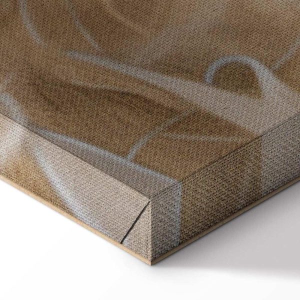 Tableau - Floral Ornaments Carved in Delicate Sepia and Brown Shades