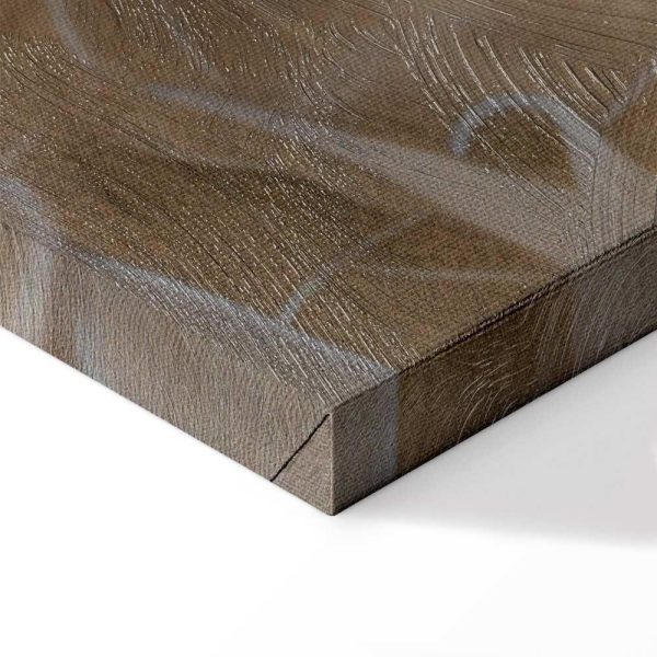 Tableau - Floral Ornaments Carved in Delicate Sepia and Brown Shades